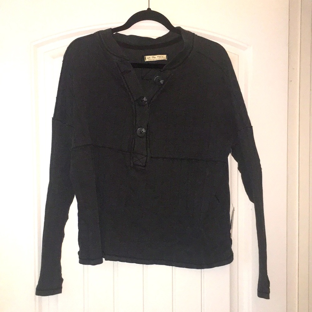 Charcoal grey/black distressed looking shirt